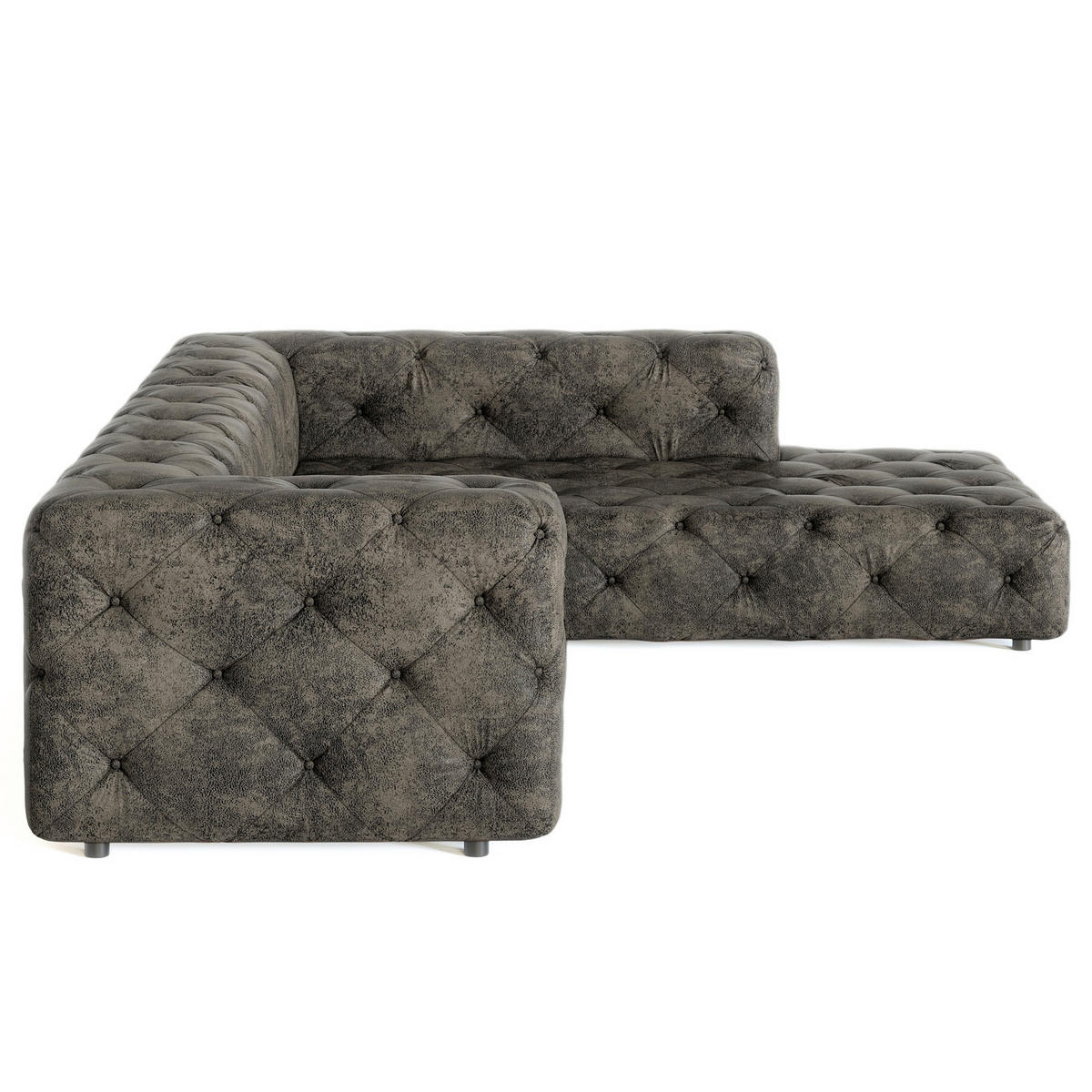 ECKSOFA Fresco in Lederlook Anthrazit  325/228 cm  - Anthrazit/Schwarz, Design, Kunststoff/Textil (325/228cm) - P & B