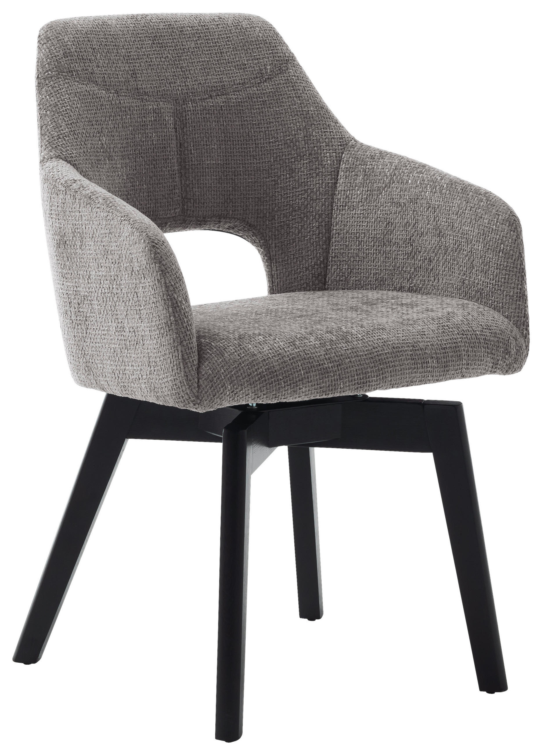 ARMLEHNSTUHL  in Mikrofaser  - Schwarz/Cappuccino, Design, Holz/Textil (57/84/57cm) - Voleo