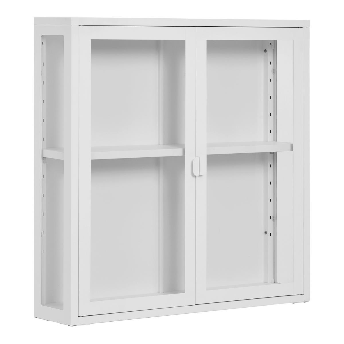 HÄNGEVITRINE in Weiß  - Klar/Weiß, Basics, Glas/Metall (80/80/18cm)