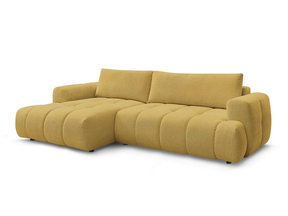 ECKSCHLAFSOFA FUJI Leinenoptik Gelb  inkl.  - Gelb/Schwarz, MODERN, Kunststoff/Textil (160/292cm)