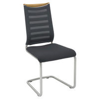 SCHWINGSTUHL  in Flachgewebe, Netz  - Edelstahlfarben/Eichefarben, Design, Holz/Textil (47/99/59cm) - Venjakob