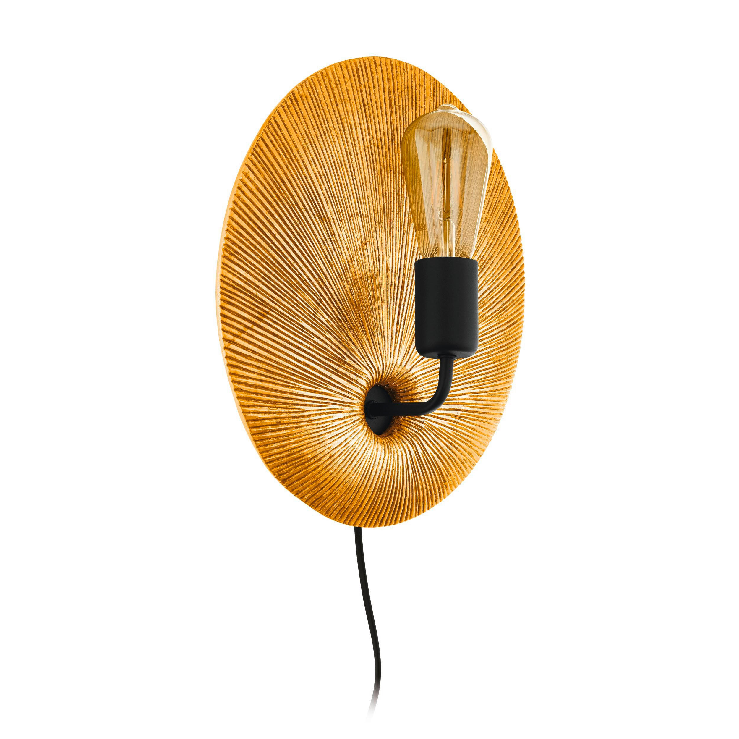 APLICĂ DE PERETE - auriu/negru, Basics, plastic/metal (29/0/33cm)