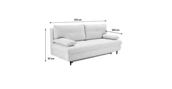 SCHLAFSOFA mit Liegefunktion, Rücken echt Chenille Weiß - Schwarz/Weiß, KONVENTIONELL, Holz/Textil (212/97/105cm) - Carryhome