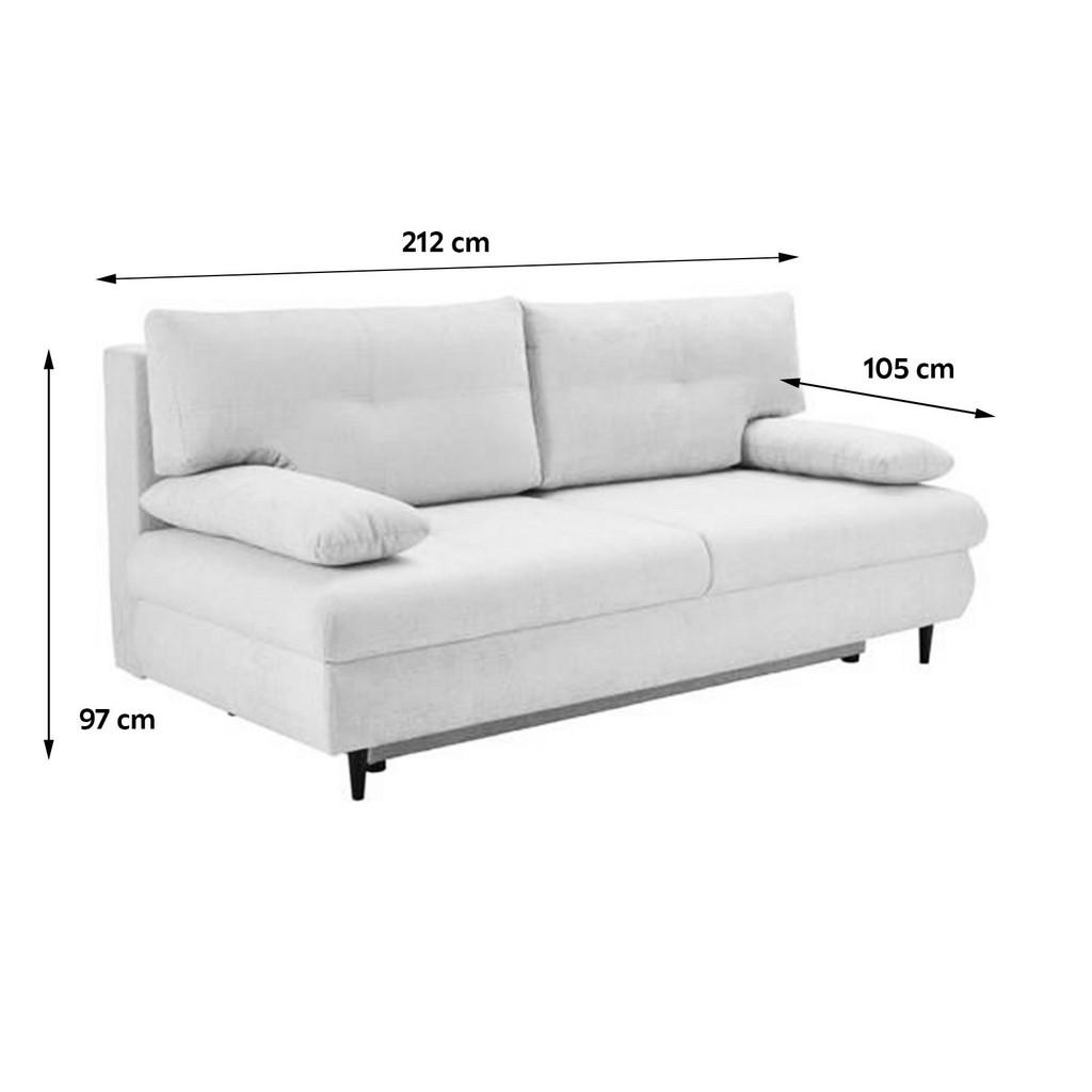 Thumbnail - Carryhome Schlafsofa, Weiß, Textil, Buche, massiv, 2-Sitzer, Füllung: Schaumstoff, Silikon,Schaumstoff, Silikon, 212x97x...