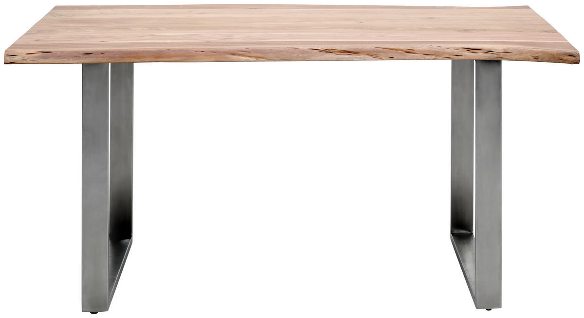 ESSTISCH in Holz, Metall   - Edelstahlfarben/Naturfarben, Lifestyle, Holz/Metall (200/76/100cm) - MID.YOU