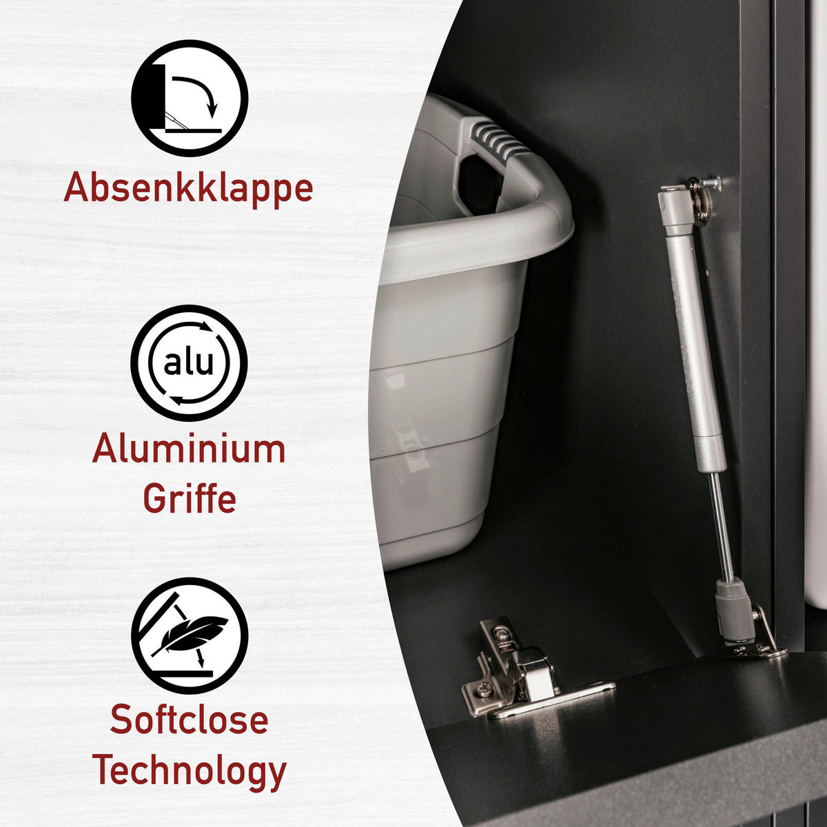 HAUSWIRTSCHAFTSRAUM 268/208/68 cm  in Anthrazit  - Anthrazit, MODERN, Holzwerkstoff (268/208/68cm) - home24