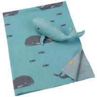 HEBKÁ DEKA S HRAČKOU, 80/100 cm - petrolej/antracitová, Basics, textil (80/100cm) - Avelia