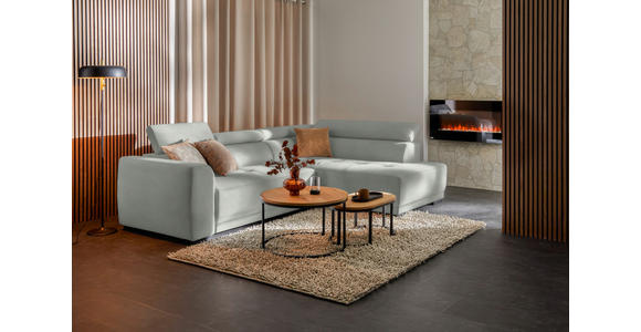 ECKSOFA in Struktur Silberfarben 284/205 cm - Silberfarben/Schwarz, Design, Kunststoff/Textil (284/205cm) - Xora