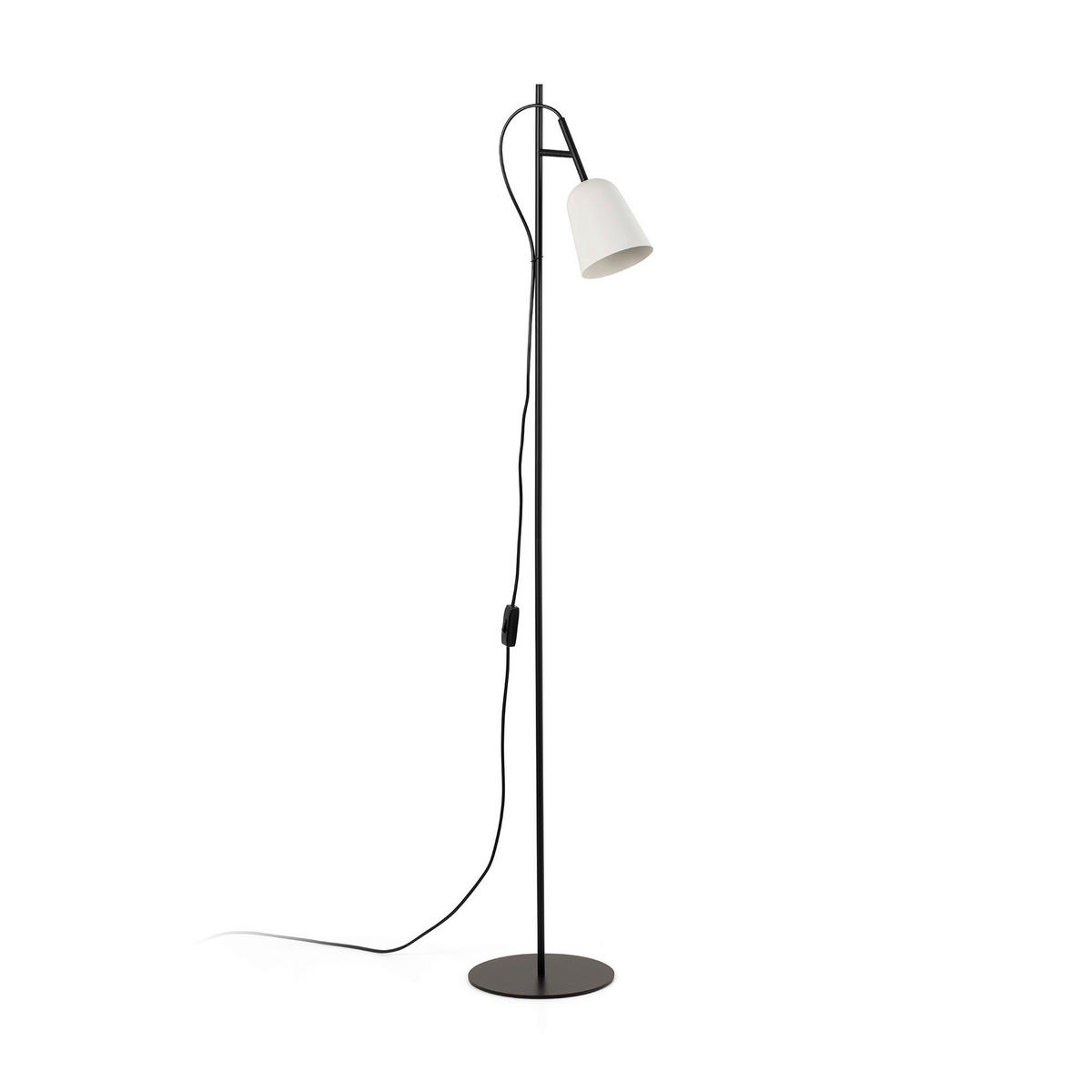 STEHLEUCHTE 22/31.7/132.5 cm   - Schwarz/Weiß, Basics, Metall (22/31.7/132.5cm)