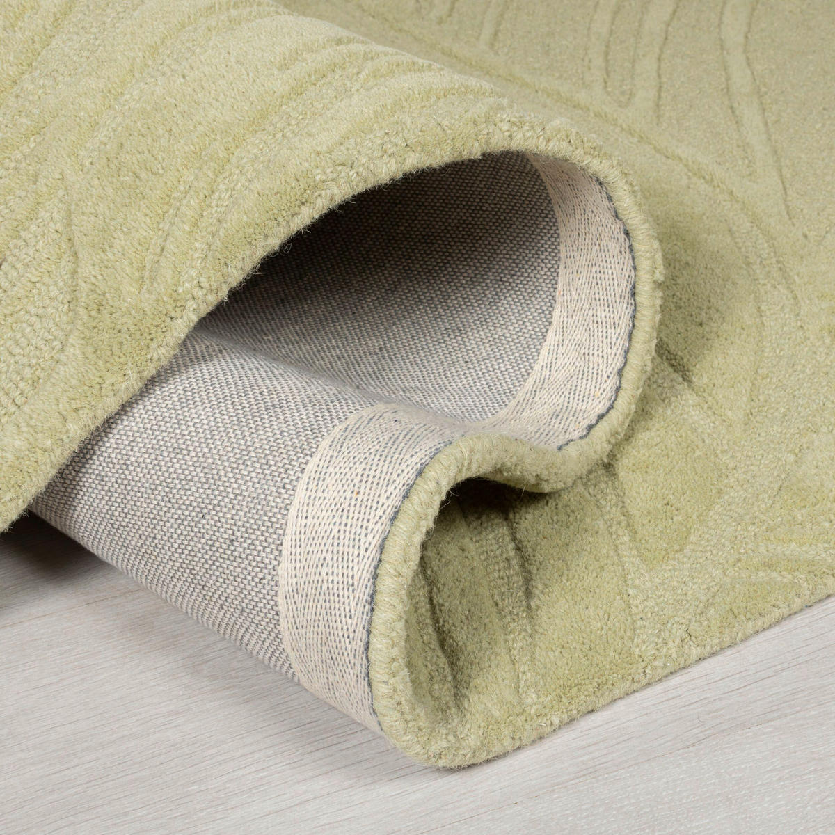 WOLLTEPPICH 60/230 cm Solace Hellgrün  - Hellgrün, Basics, Textil (60/230cm)