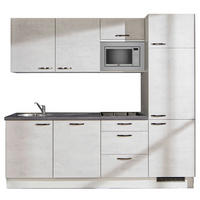 KÜCHENBLOCK 240 cm   in Graphitfarben, Weiß  - Schwarz/Graphitfarben, Design, Holzwerkstoff/Metall (240cm) - Pino