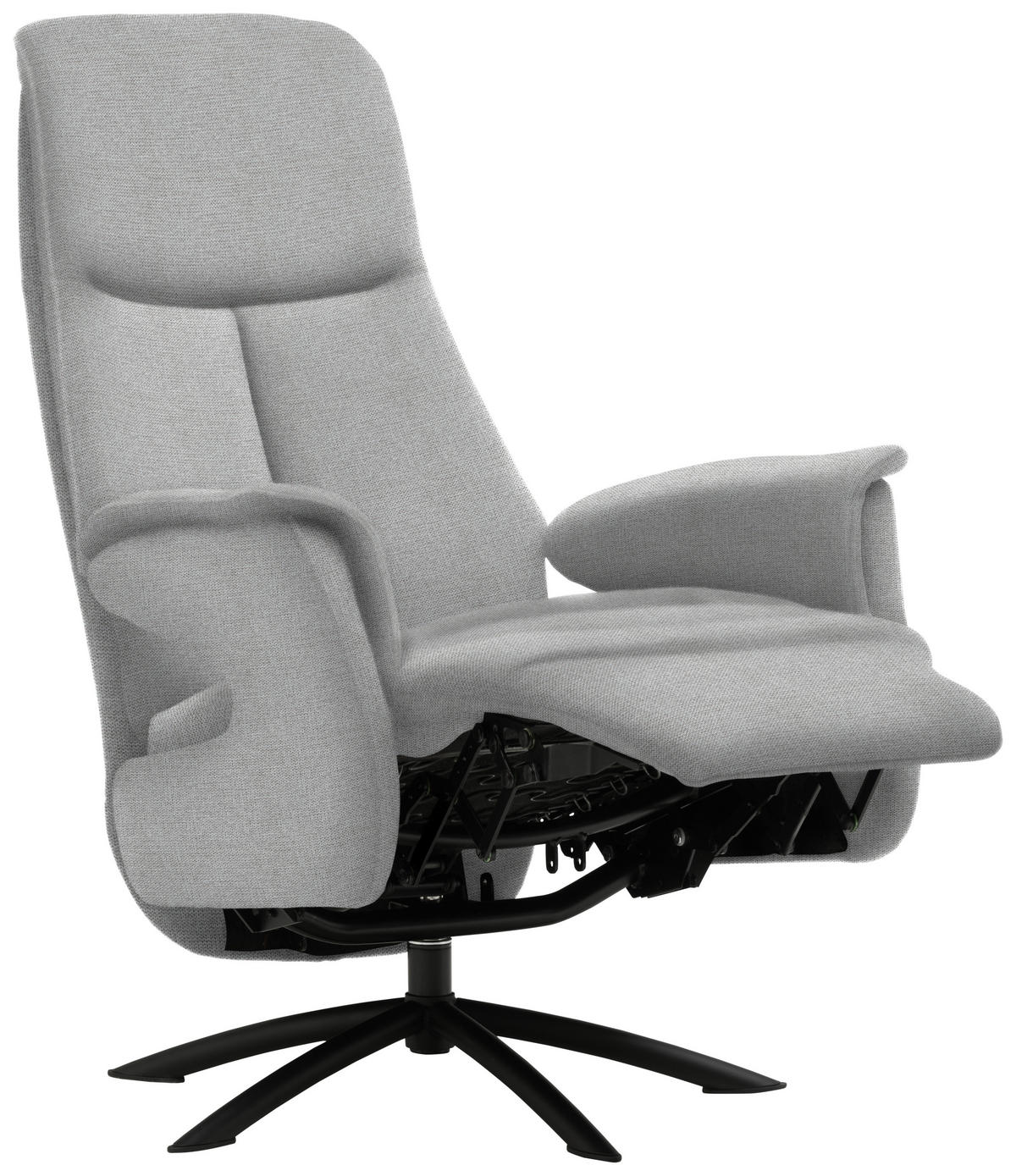 RELAXSESSEL in Textil Hellgrau  - Hellgrau/Schwarz, Design, Textil/Metall (73/108/86cm) - Welnova
