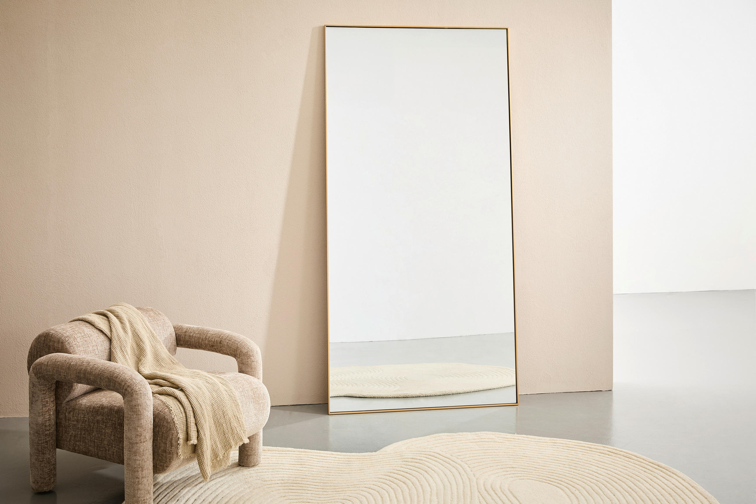 WANDSPIEGEL 100/200/2,5 cm    in rechteckig  - Goldfarben, Trend, Glas/Holzwerkstoff (100/200/2,5cm) - Landscape