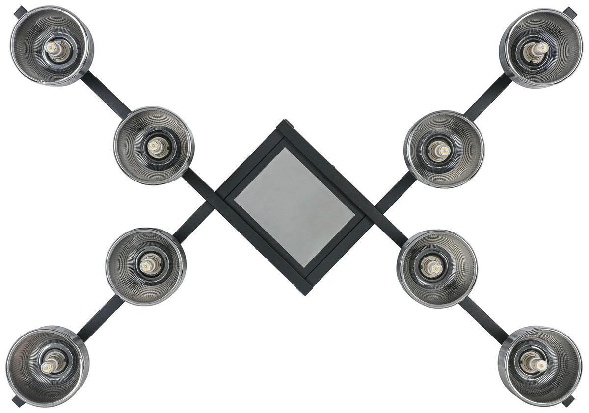 DECKENLEUCHTE    89/89/14 cm  - Chromfarben/Schwarz, Trend, Glas/Kunststoff (89/89/14cm) - Novel