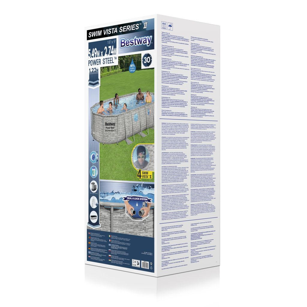 POOLSET 56716GS 549/274/122 cm  - Blau/Weiß, KONVENTIONELL, Kunststoff/Metall (549/274/122cm) - Bestway
