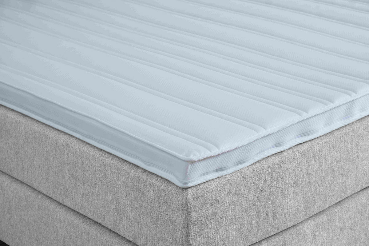 BOXSPRINGBETT 220/200 cm  in Greige  - Greige/Schwarz, Lifestyle, Holz/Textil (220/200cm) - home24