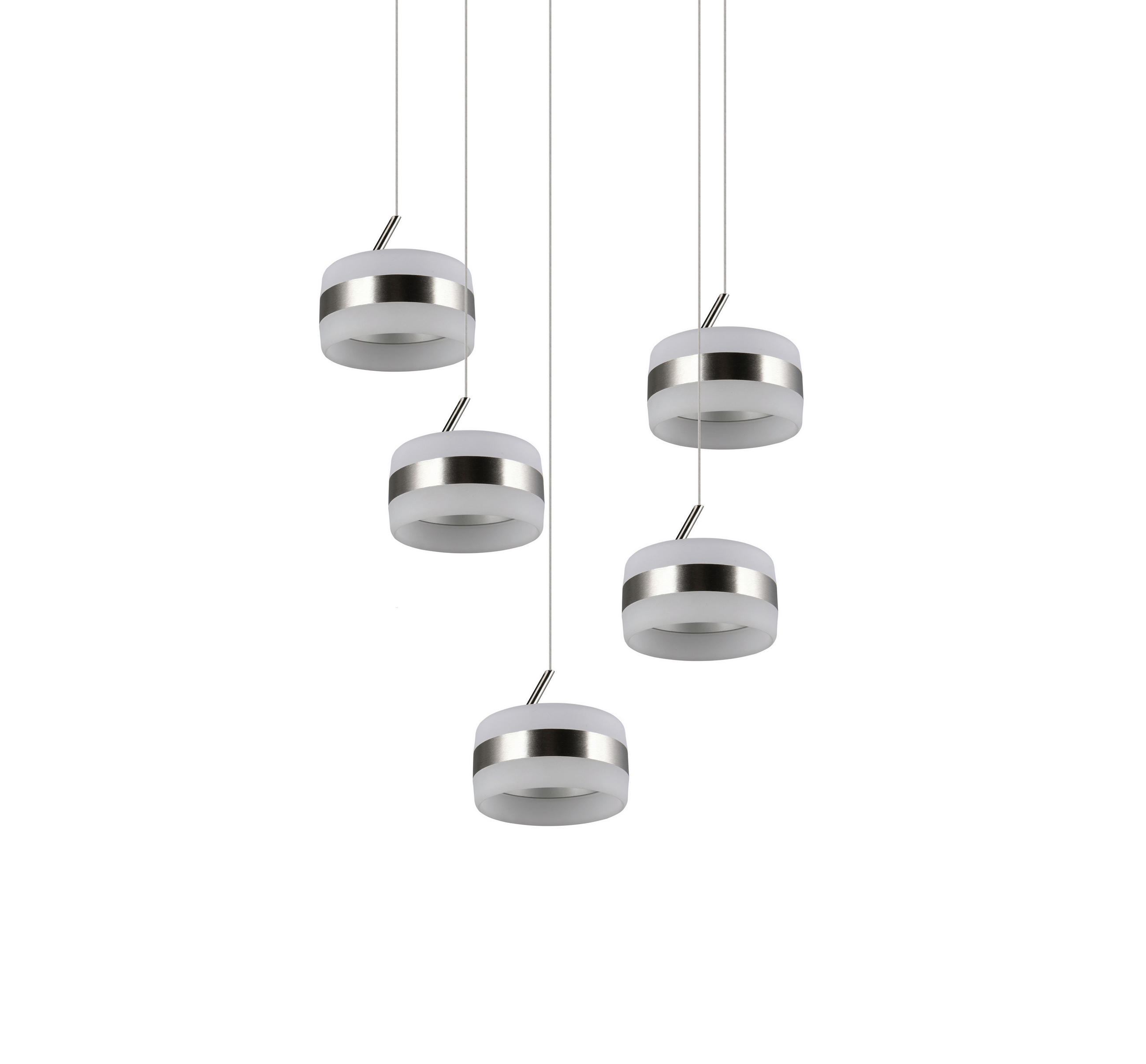 LED-HÄNGLAMPA DIOS 45/150 cm  - vit/nickelfärgad, Design, metall/plast (45/150cm) - Trio Leuchten