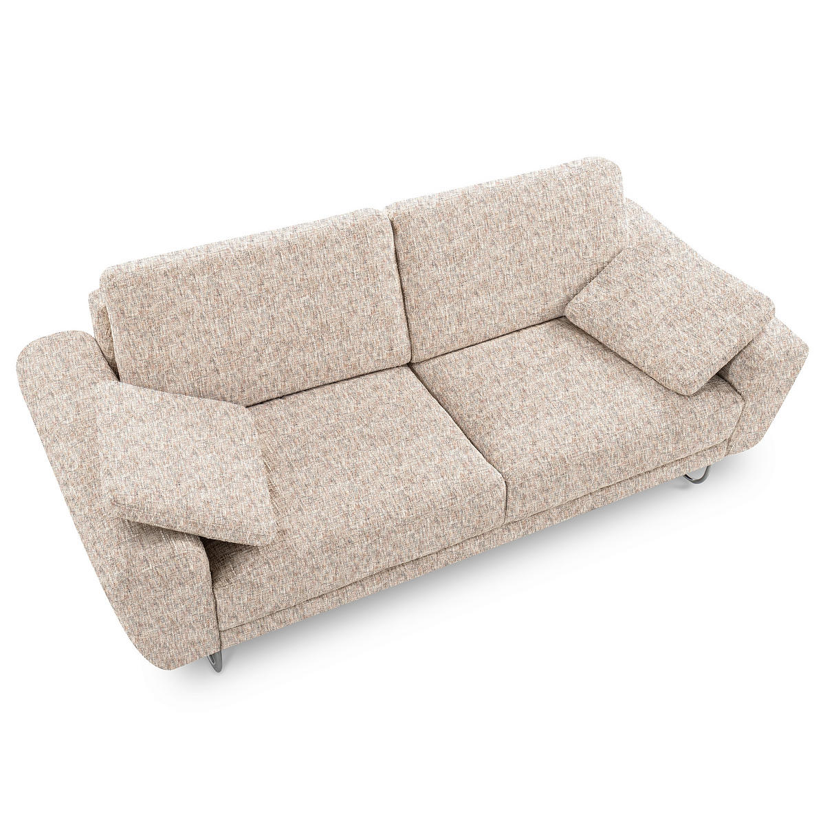 3-SITZER-SOFA SPRING in Webstoff Blau, Gelb, Rot, Weiß Modern  - Chromfarben/Blau, Design, Textil/Metall (187/85/92cm) - Livetastic