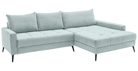 ECKSOFA  in Cord Blaugrau  280/173 cm  - Blaugrau/Schwarz, KONVENTIONELL, Textil/Metall (280/173cm) - Hom`in