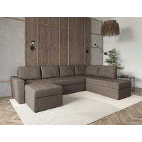 WOHNLANDSCHAFT TERMOLI Taupe Jacquard  - Taupe/Schwarz, Design, Kunststoff/Textil (155/297/212cm) - MID.YOU