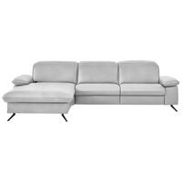 ECKSOFA  Echtleder Weiss  - Weiss/Schwarz, Design, Leder/Metall (169/307cm) - Beldomo Premium