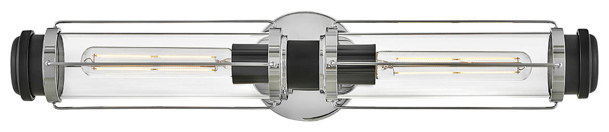 BADEZIMMER-WANDLEUCHTE - Chromfarben/Schwarz, Konventionell, Glas/Metall (12,2/61/12,8cm) - Elstead Lighting