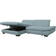 ECKSOFA in Mikrofaser Pastellblau  - Pastellblau/Schwarz, Design, Textil/Metall (198/290cm) - Xora