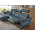 ECKSOFA in Echtleder Blaugrau  169/298 cm  - Blaugrau/Schwarz, Design, Leder/Metall (169/298cm) - Dieter Knoll