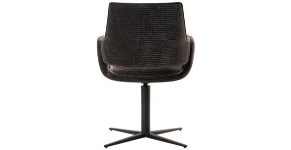 ARMLEHNSTUHL  in Eisen Mikrofaser  - Dunkelgrau/Schwarz, Design, Textil/Metall (60/84/59cm) - Emilio Belluti