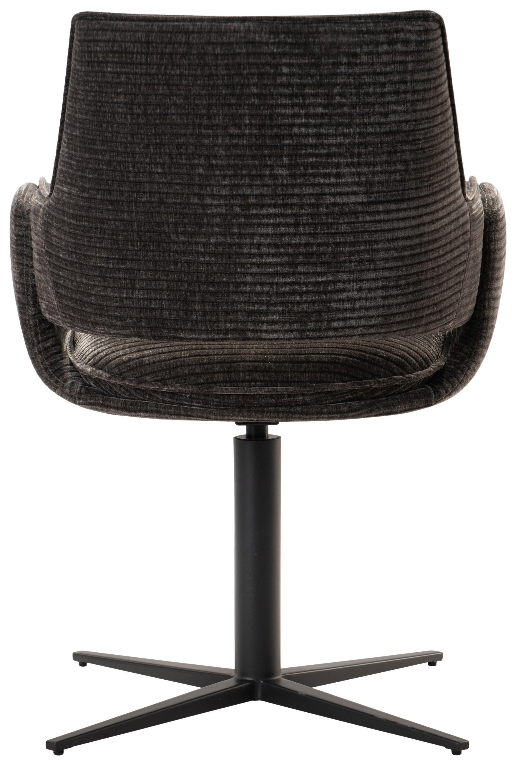 ARMLEHNSTUHL  in Eisen Mikrofaser  - Dunkelgrau/Schwarz, Design, Textil/Metall (60/84/59cm) - Emilio Belluti