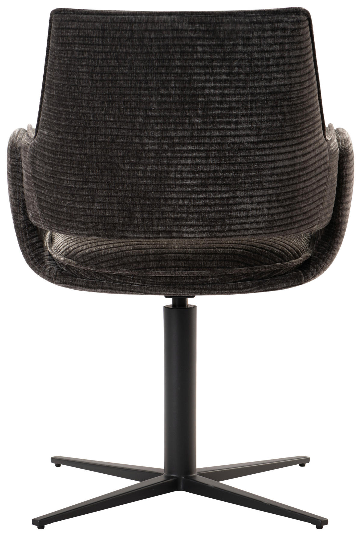 ARMLEHNSTUHL  in Eisen Mikrofaser  - Dunkelgrau/Schwarz, Design, Textil/Metall (60/84/59cm) - Emilio Belluti