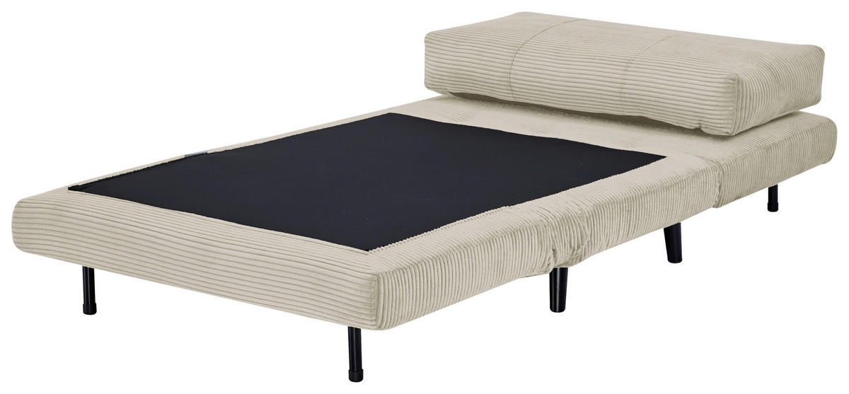 SCHLAFSESSEL Cord Beige    - Beige/Schwarz, Design, Holz/Textil (100/82/91cm) - Ti'me