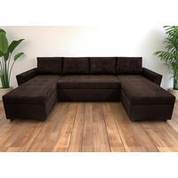 WOHNLANDSCHAFT TERMOLI Braun Cord  - Schwarz/Braun, Design, Kunststoff/Textil (155/296/155cm) - MID.YOU