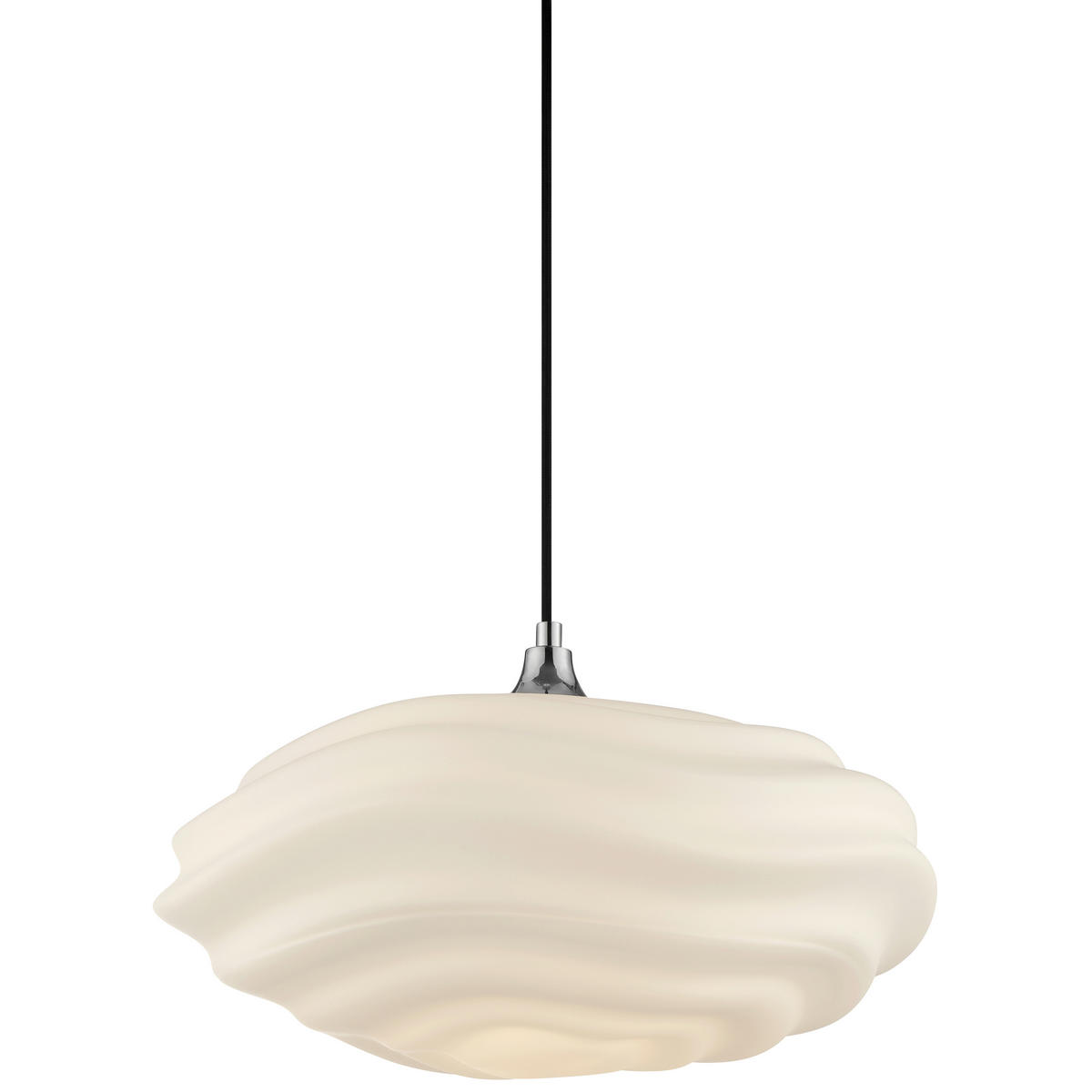 HÄNGELEUCHTE Sand 40/120 cm   - Chromfarben/Weiß, Design, Glas/Metall (40/120cm) - Brilliant