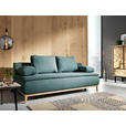 BOXSPRINGSOFA in Flachgewebe Petrol  - Eichefarben/Beige, Design, Holz/Textil (202/78/93/100cm) - Carryhome