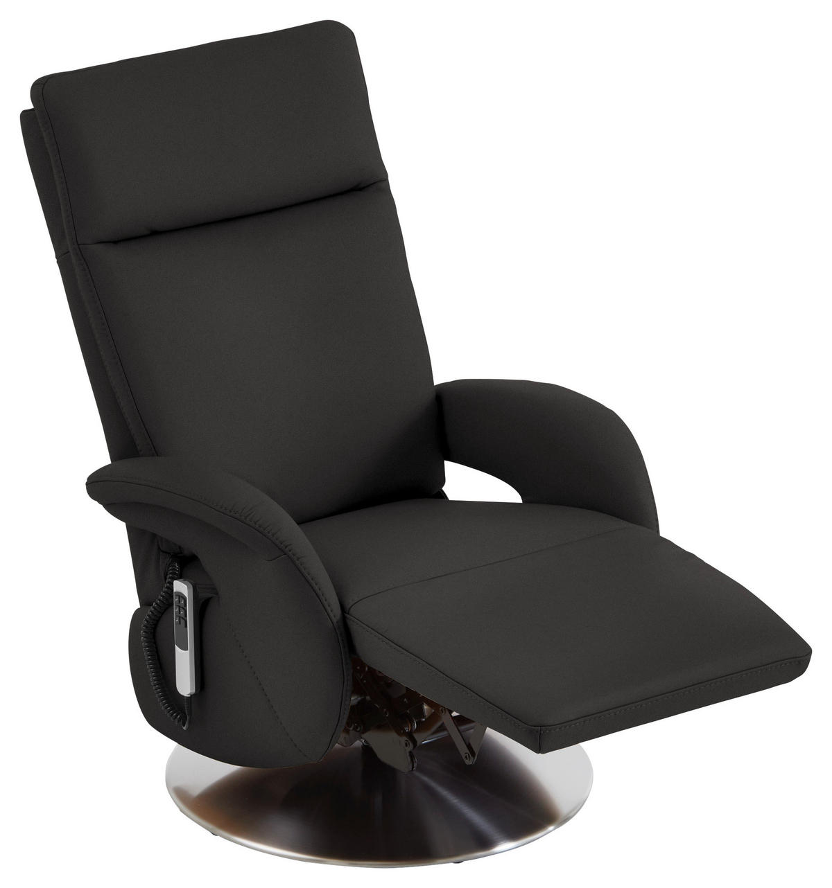 RELAXSESSEL in Leder Dunkelbraun  - Edelstahlfarben/Dunkelbraun, Design, Leder/Metall (70/108/80cm) - Cantus