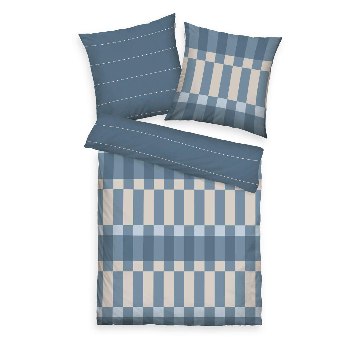 WENDEBETTWÄSCHE 2-teilig BOLD CHECK Flanell 135/200 cm  - Hellbraun/Perlmutt, Design, Textil (135/200cm) - Tom Tailor