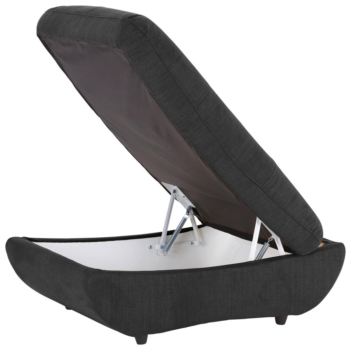 HOCKER in Textil Anthrazit  - Anthrazit/Schwarz, Modern, Kunststoff/Textil (107/75cm) - MID.YOU