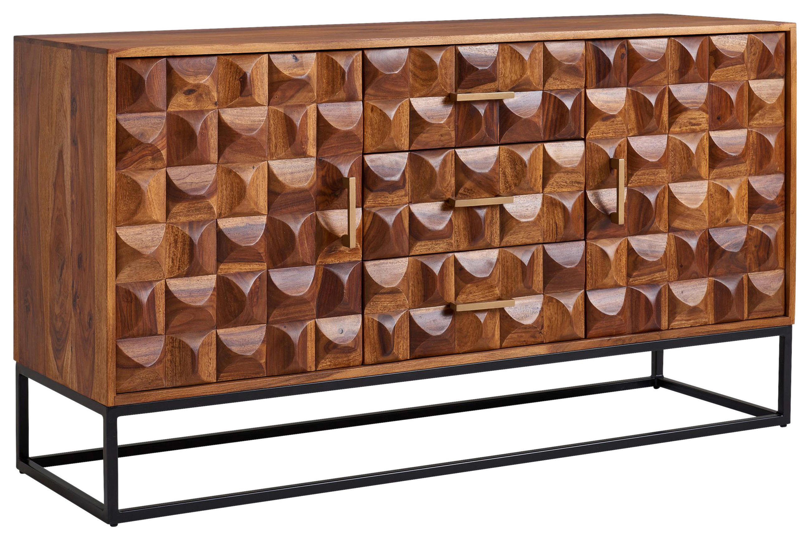 SIDEBOARD  in 145/81/45 cm  - Goldfarben/Sheeshamfarben, Design, Holz/Metall (145/81/45cm) - MID.YOU