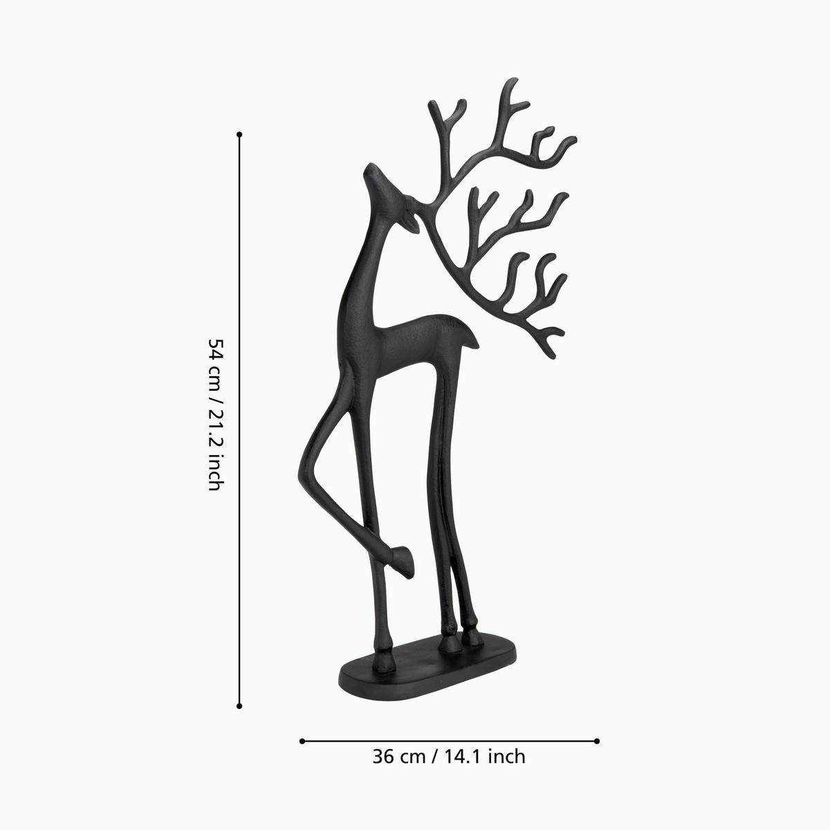 DEKOHIRSCH - Schwarz, LIFESTYLE, Metall (36/9/54cm)