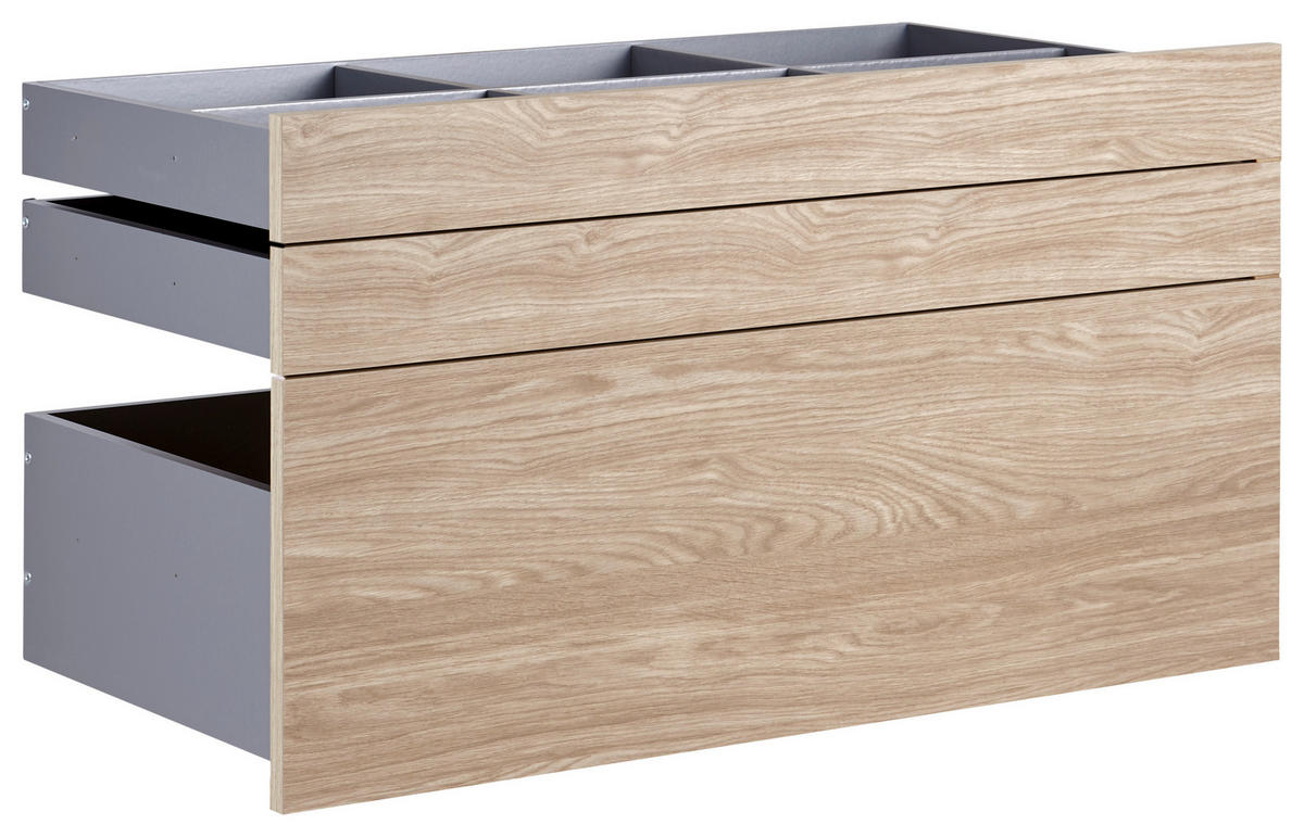 SADA ZÁSUVEK, barvy dubu, 90,9/50,3/46,8 cm - barvy dubu, Konvenční, kompozitní dřevo (90,9/50,3/46,8cm) - Hom`in