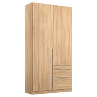DREHTÜRENSCHRANK 91/229/54 cm 2-türig Sonoma Eiche  - Alufarben/Sonoma Eiche, MODERN, Holzwerkstoff (91/229/54cm) - Rauch Möbel