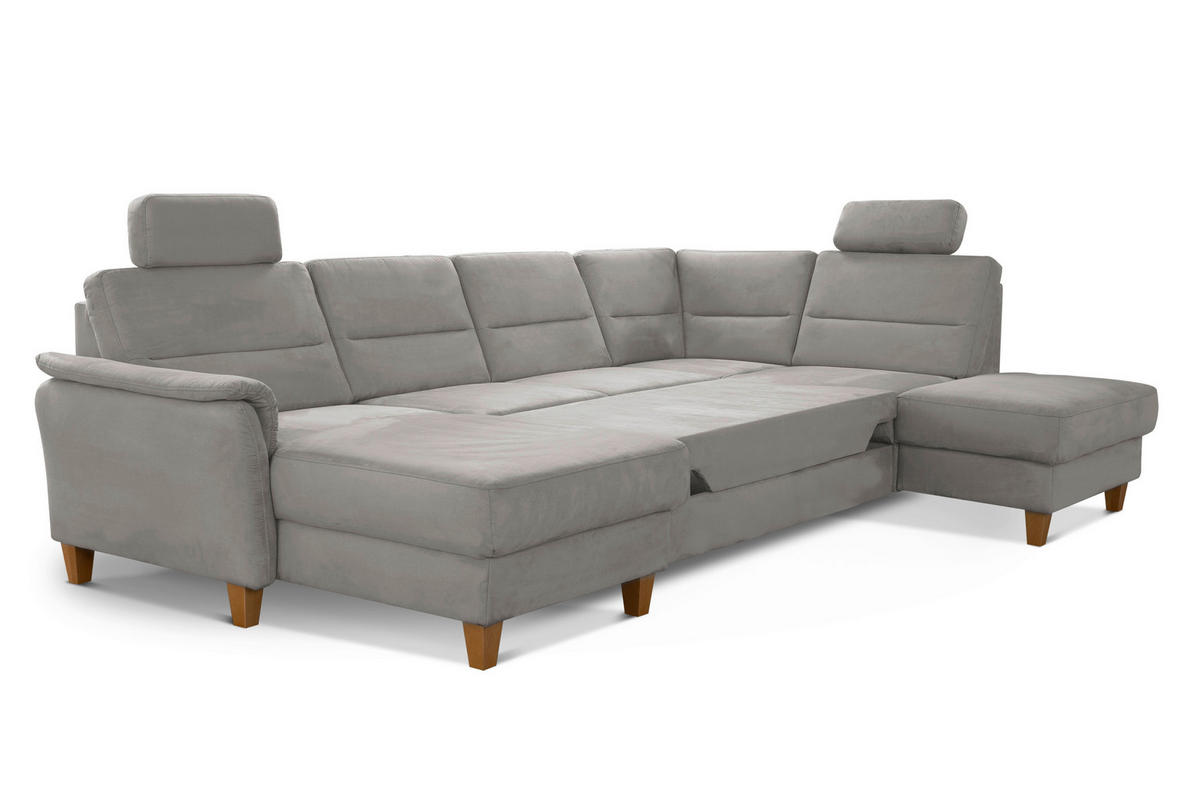 WOHNLANDSCHAFT in Mikrofaser Anthrazit  - Eichefarben/Anthrazit, Konventionell, Holz/Textil (163/308/212cm) - Sit & More