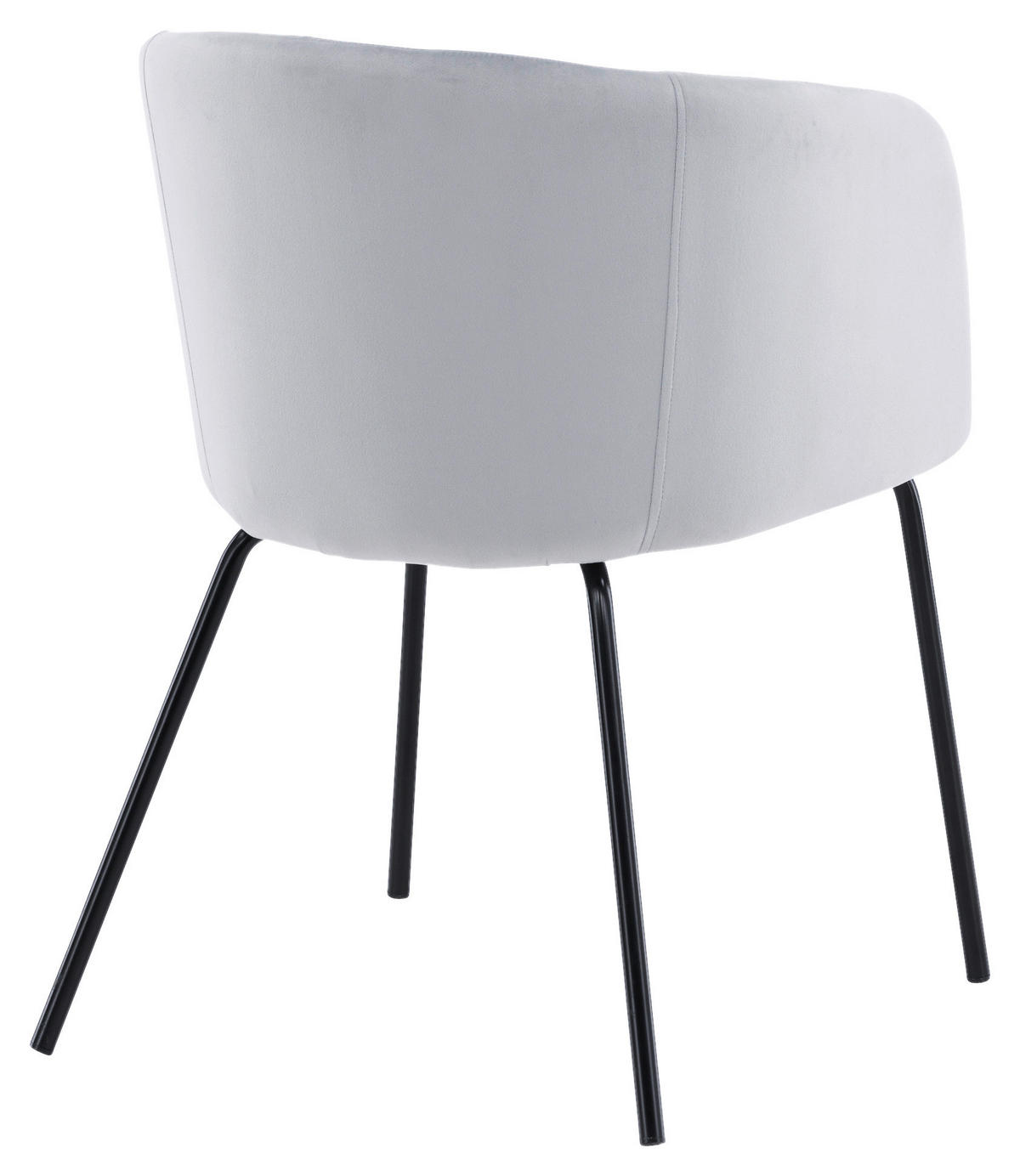 STUHL  in Stahl Samt Metall, Textil  - Hellgrau/Schwarz, Design, Textil/Metall (55/78/55cm) - Livetastic