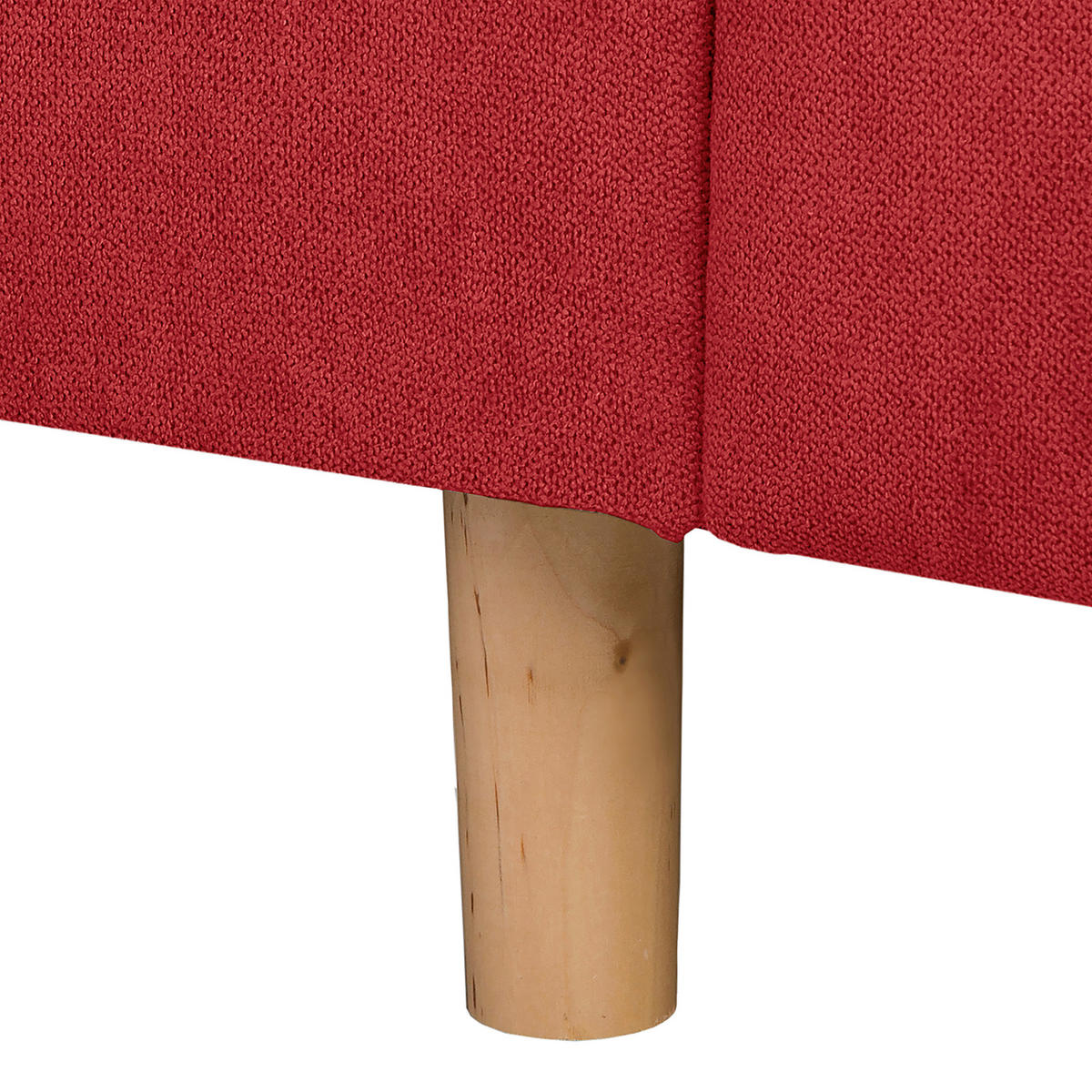 ECKSOFA Ariella in Mikrofaser Rot  161/231 cm  - Rot/Naturfarben, Design, Holz/Textil (161/231cm) - Livetastic