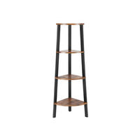 REGÁL, hnedá, čierna, 33,9/124,5/33,9 cm - hnedá/čierna, Basics, kompozitné drevo (33,9/124,5/33,9cm) - Boxxx