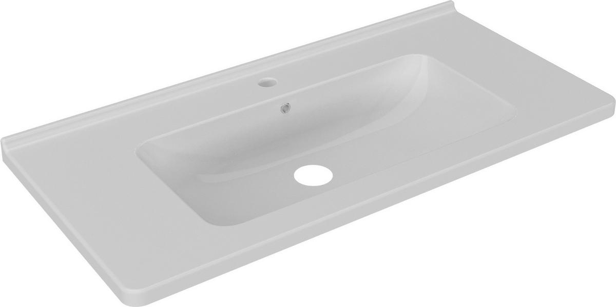 BADEZIMMER 3-teilig  in  - Weiß Hochglanz/Anthrazit, MODERN, Glas/Keramik (100/114/45cm) - MID.YOU