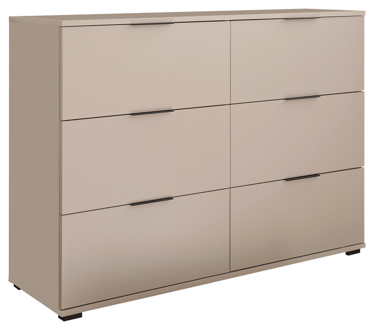 SIDEBOARD  121/91/38 cm 6 Schublade(n)  - Kaschmir/Schwarz, KONVENTIONELL, Holzwerkstoff/Kunststoff (121/91/38cm) - Boxxx