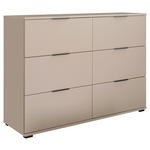 KOMMODE , 120,4/91,1/38 cm, 6 Schublade(n)  - Kaschmir/Schwarz, KONVENTIONELL, Holzwerkstoff/Kunststoff (120,4/91,1/38cm) - Carryhome