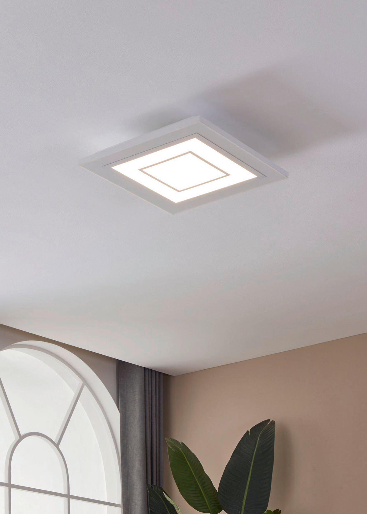 LED-DECKENLEUCHTE 43,8/43,8/6,9 cm   - Weiß, Design, Kunststoff/Metall (43,8/43,8/6,9cm) - Globo